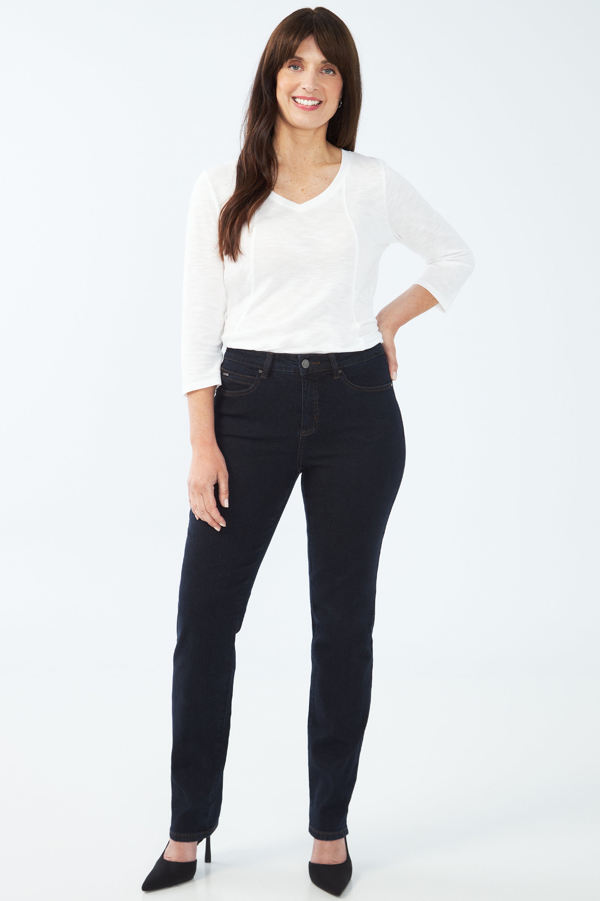 Olivia Cuffed Cropped Straight-Leg Denim