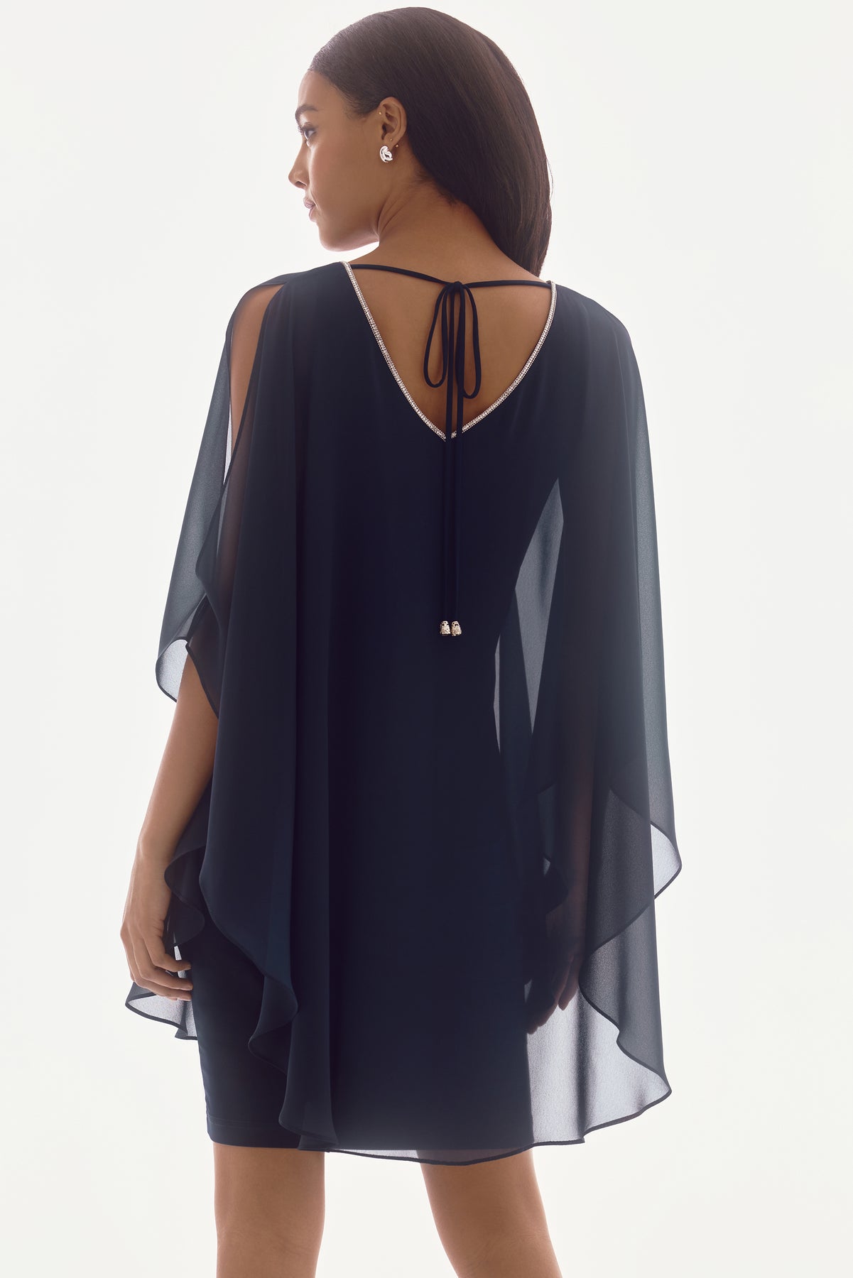 CHIFFON OVERLAY DRESS WITH BLING – Aldila Boutique