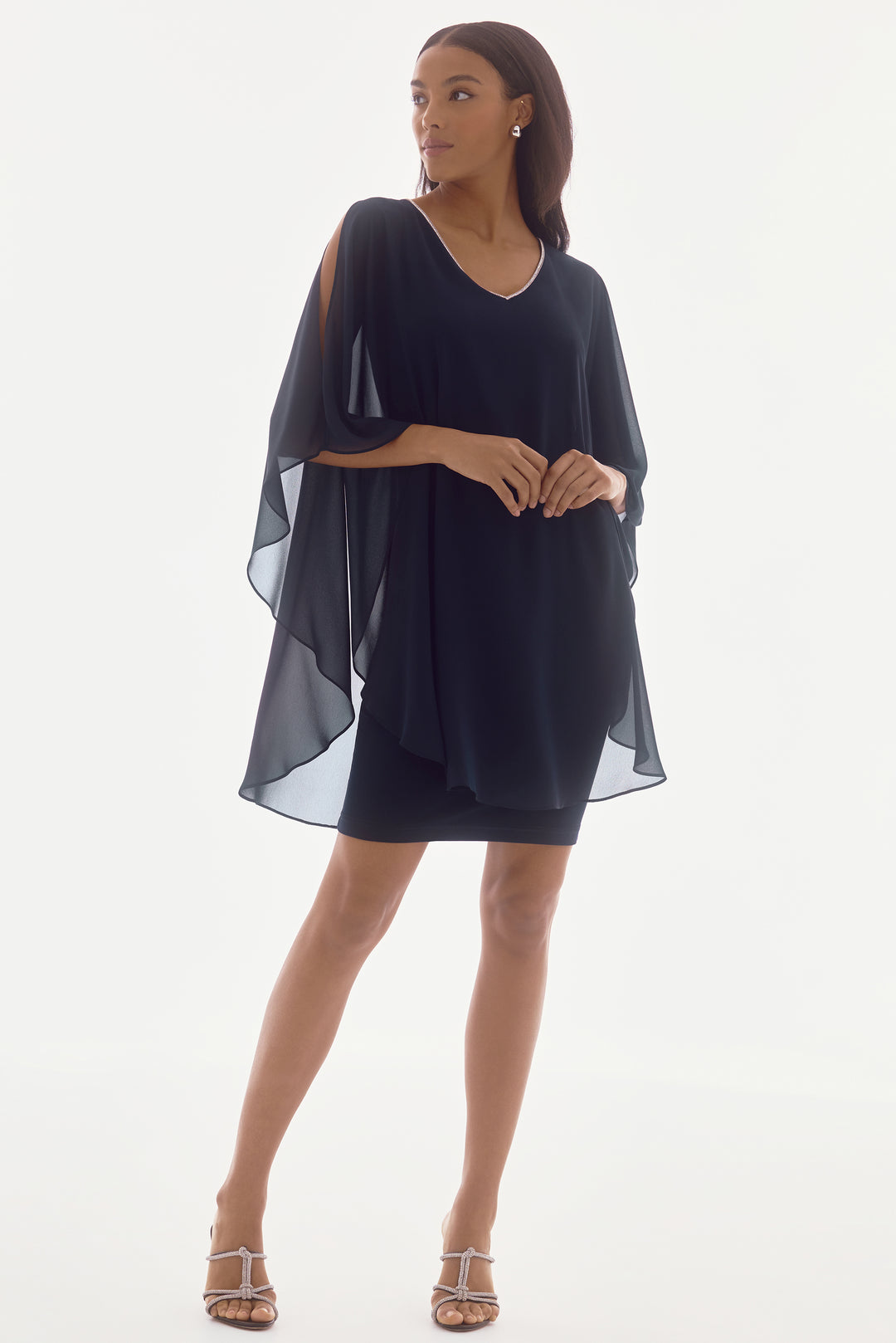 CHIFFON OVERLAY DRESS WITH BLING Aldila Boutique CHIFFON OVERLAY DRESS WITH BLING Aldila Boutique