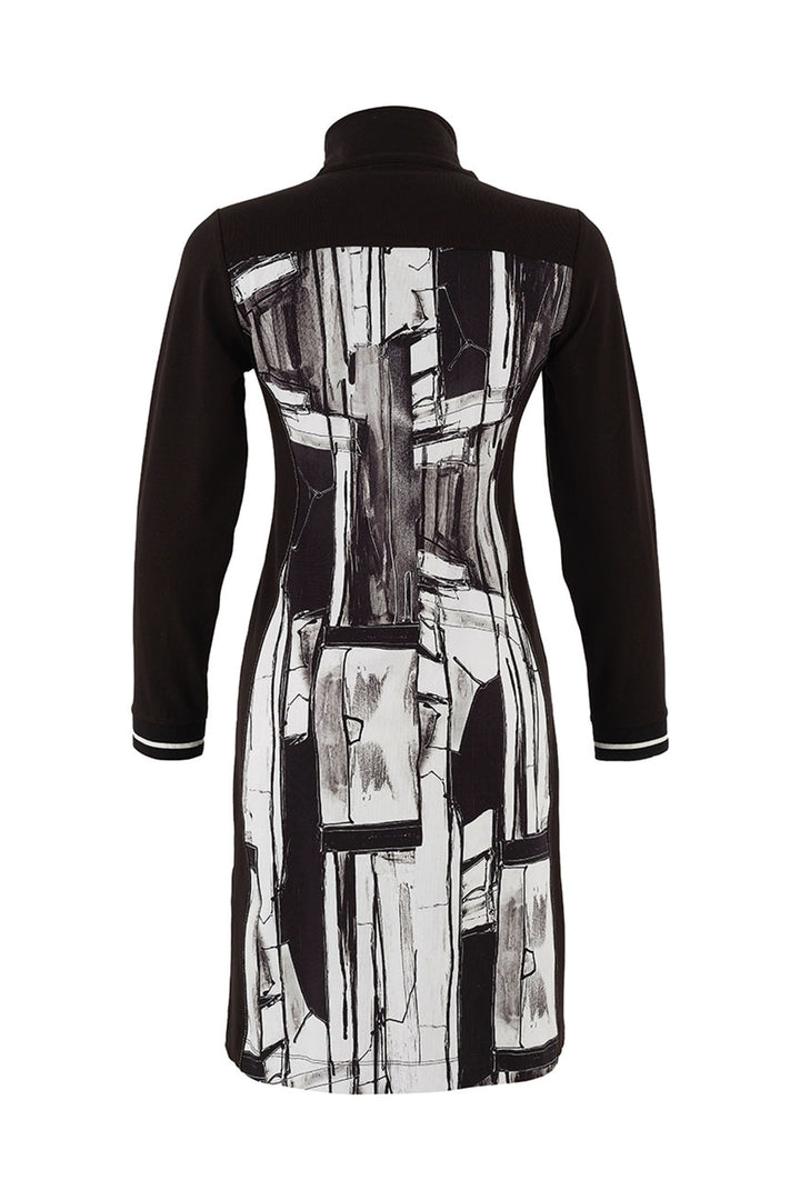 BAISTI BLACK & WHITE ZIP FRONT DRESS
