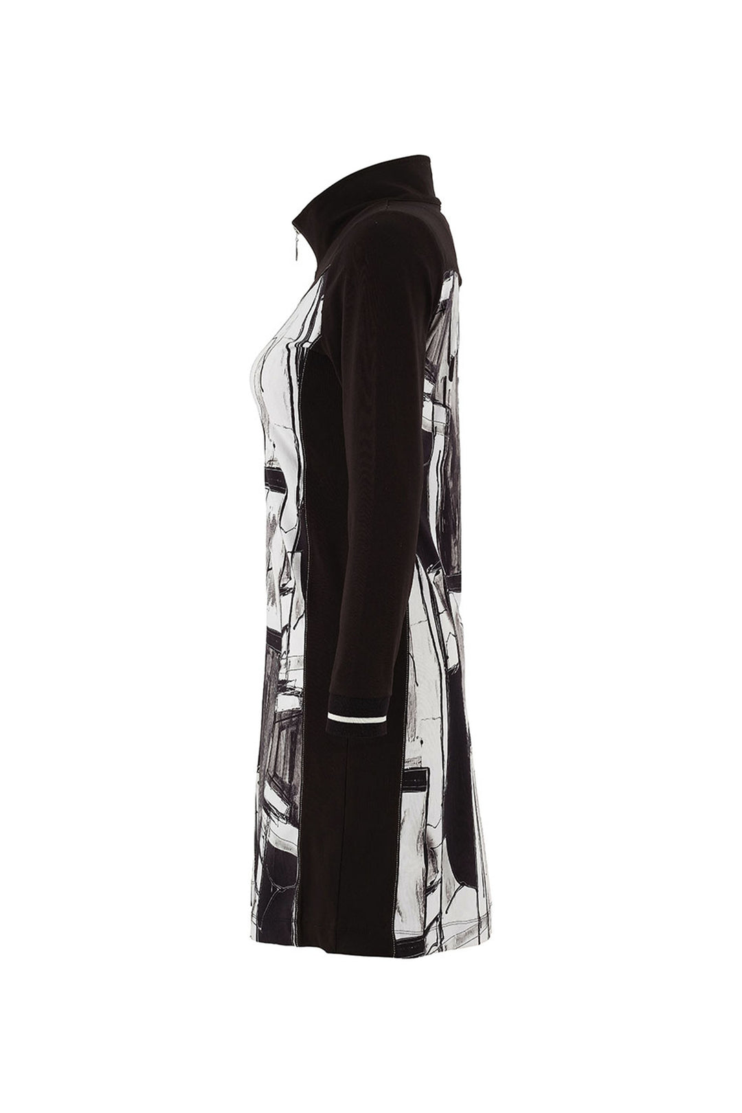BAISTI BLACK & WHITE ZIP FRONT DRESS