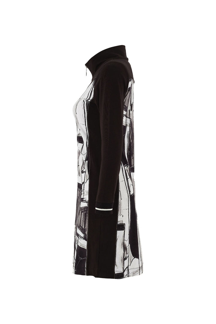 BAISTI BLACK & WHITE ZIP FRONT DRESS