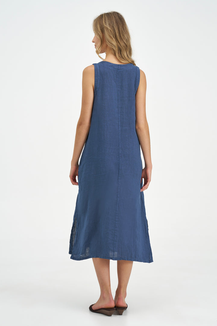 LINEN SLEEVELESS DRESS