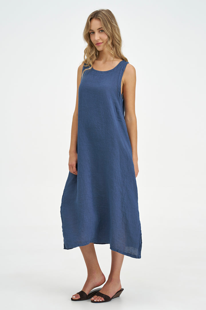 LINEN SLEEVELESS DRESS