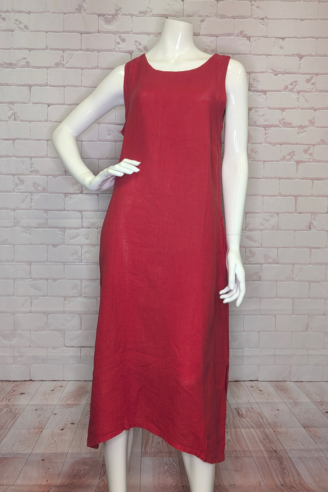 LINEN SLEEVELESS DRESS