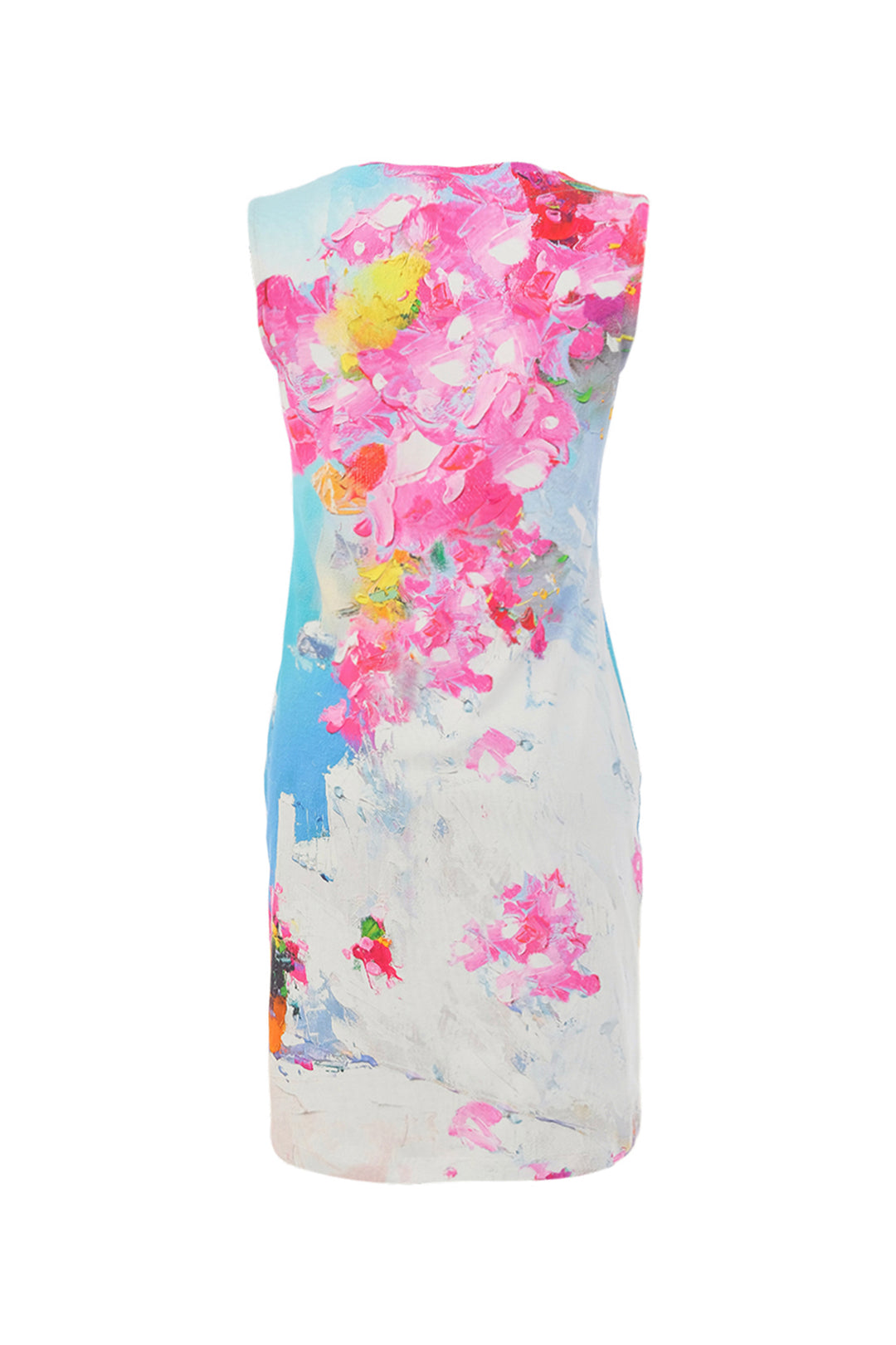 SUMMER IN SANTORINI SLEEVELESS SPLIT NECK DRESS