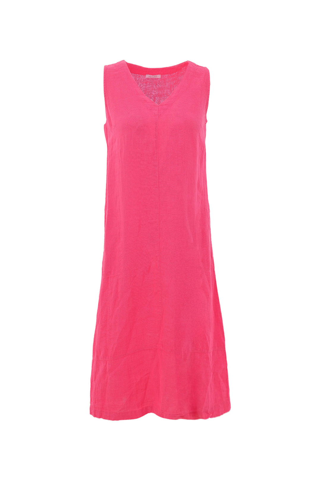 LINEN SLEEVELESS V-NECK DRESS