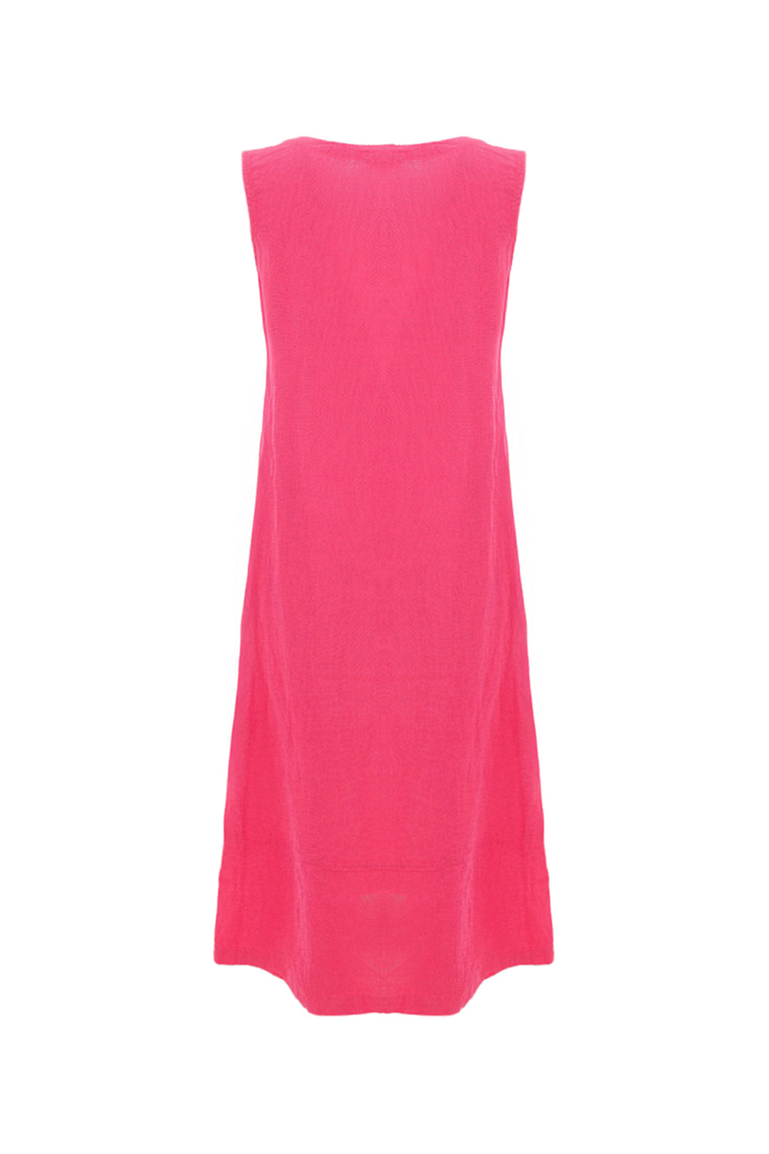 LINEN SLEEVELESS V-NECK DRESS