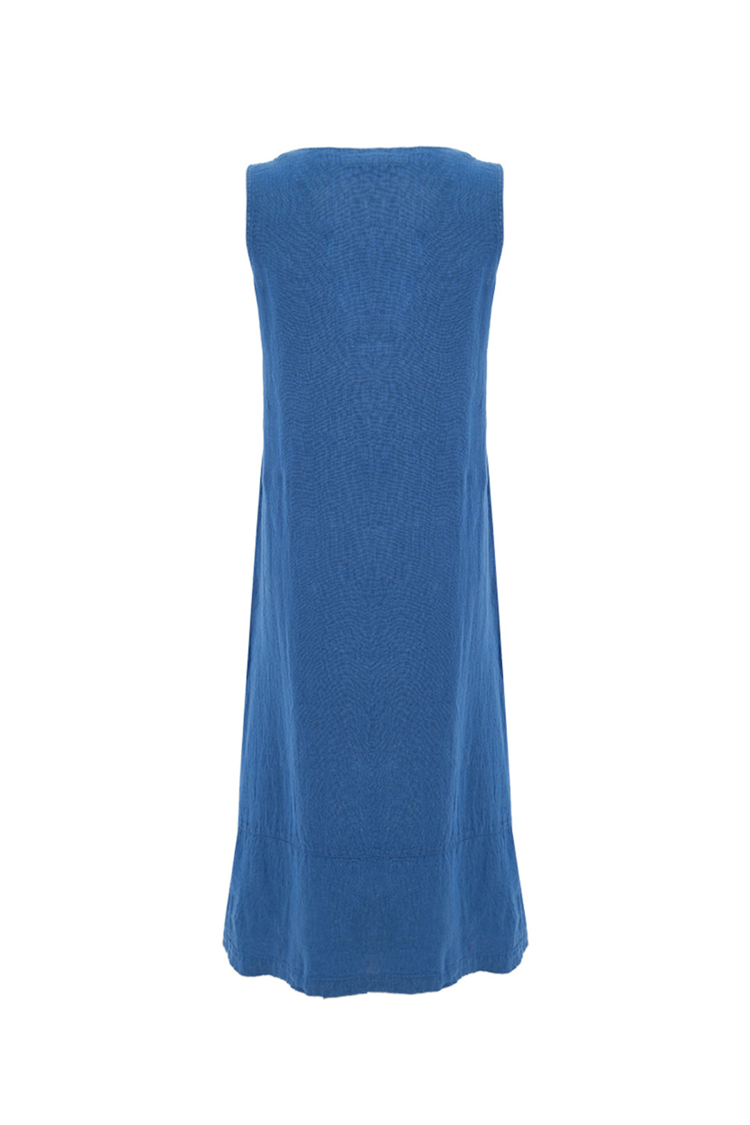 LINEN SLEEVELESS V-NECK DRESS