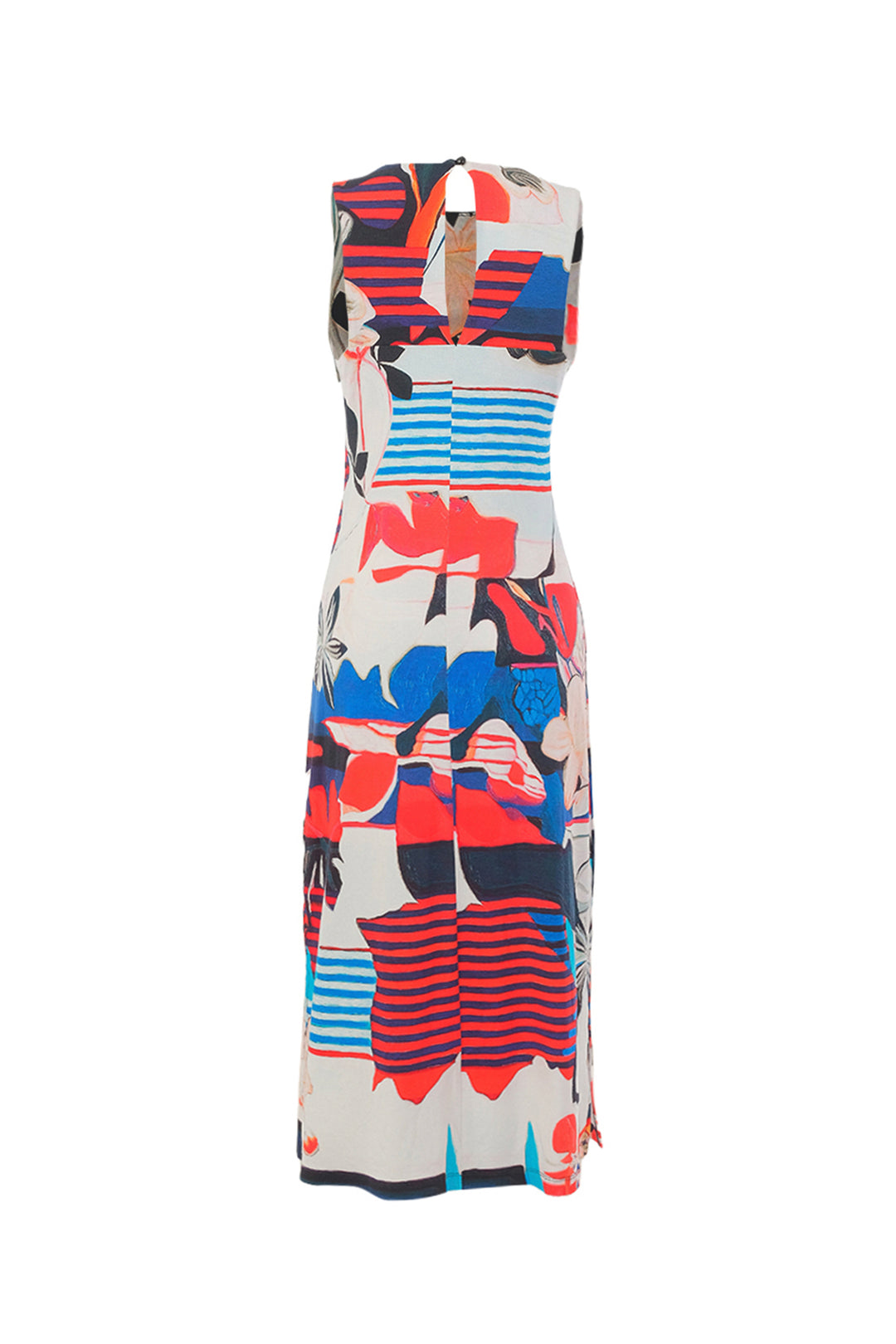 INTERLACED SLEEVELESS KEYHOLE BACK DRESS