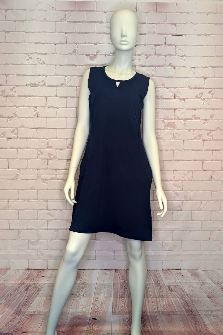 SLEEVELESS KEYHOLE NECK DRESS