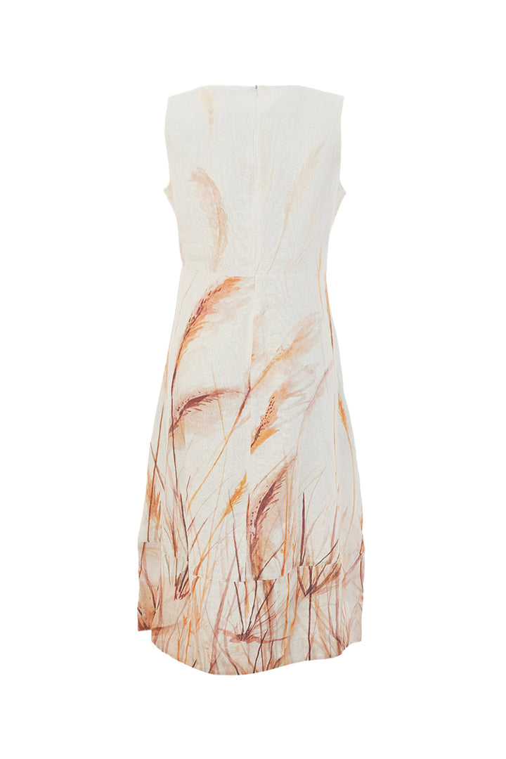 REEDS BY THE SHORE LINEN SLEEVELESS DRESS WITH POCKETS