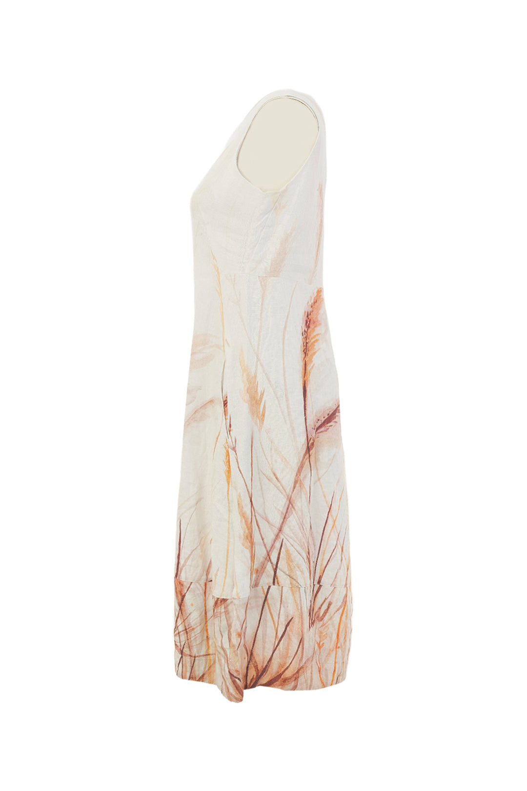 REEDS BY THE SHORE LINEN SLEEVELESS DRESS WITH POCKETS