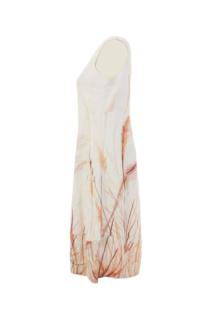 REEDS BY THE SHORE LINEN SLEEVELESS DRESS WITH POCKETS