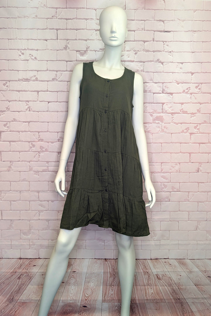 SLEEVELESS TIERED DRESS