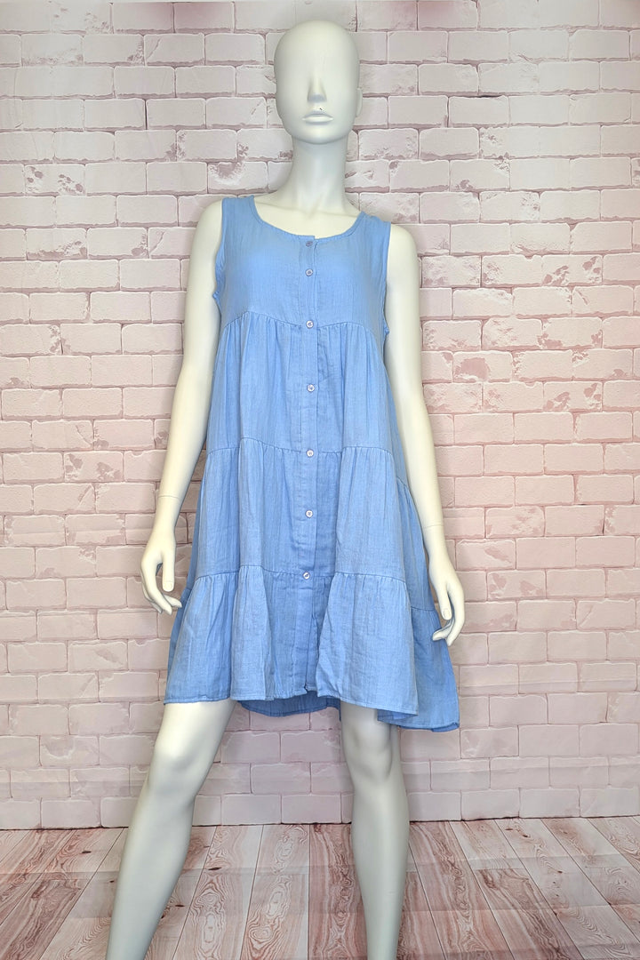 SLEEVELESS TIERED DRESS