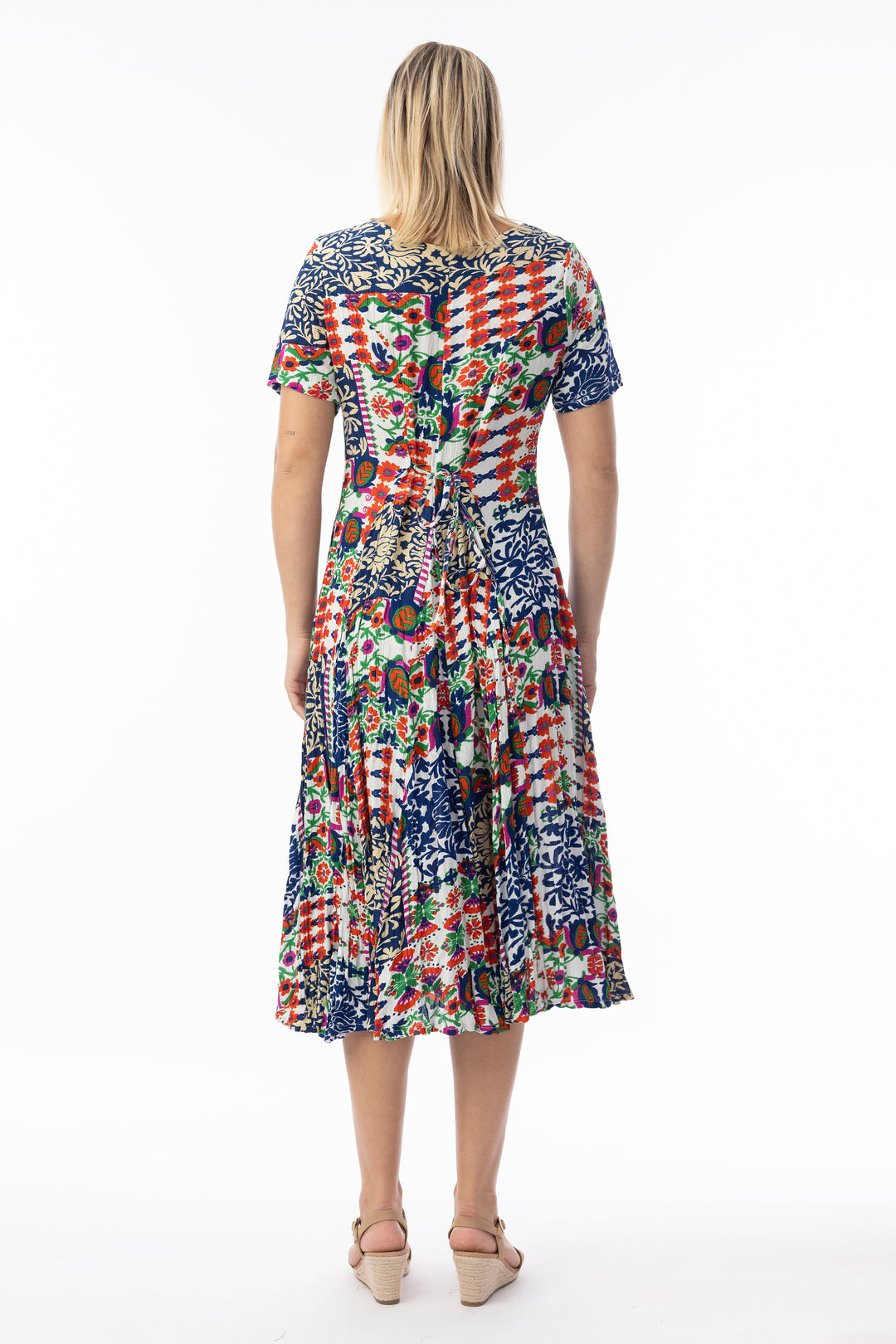 CRINKLE SS GODET DRESS