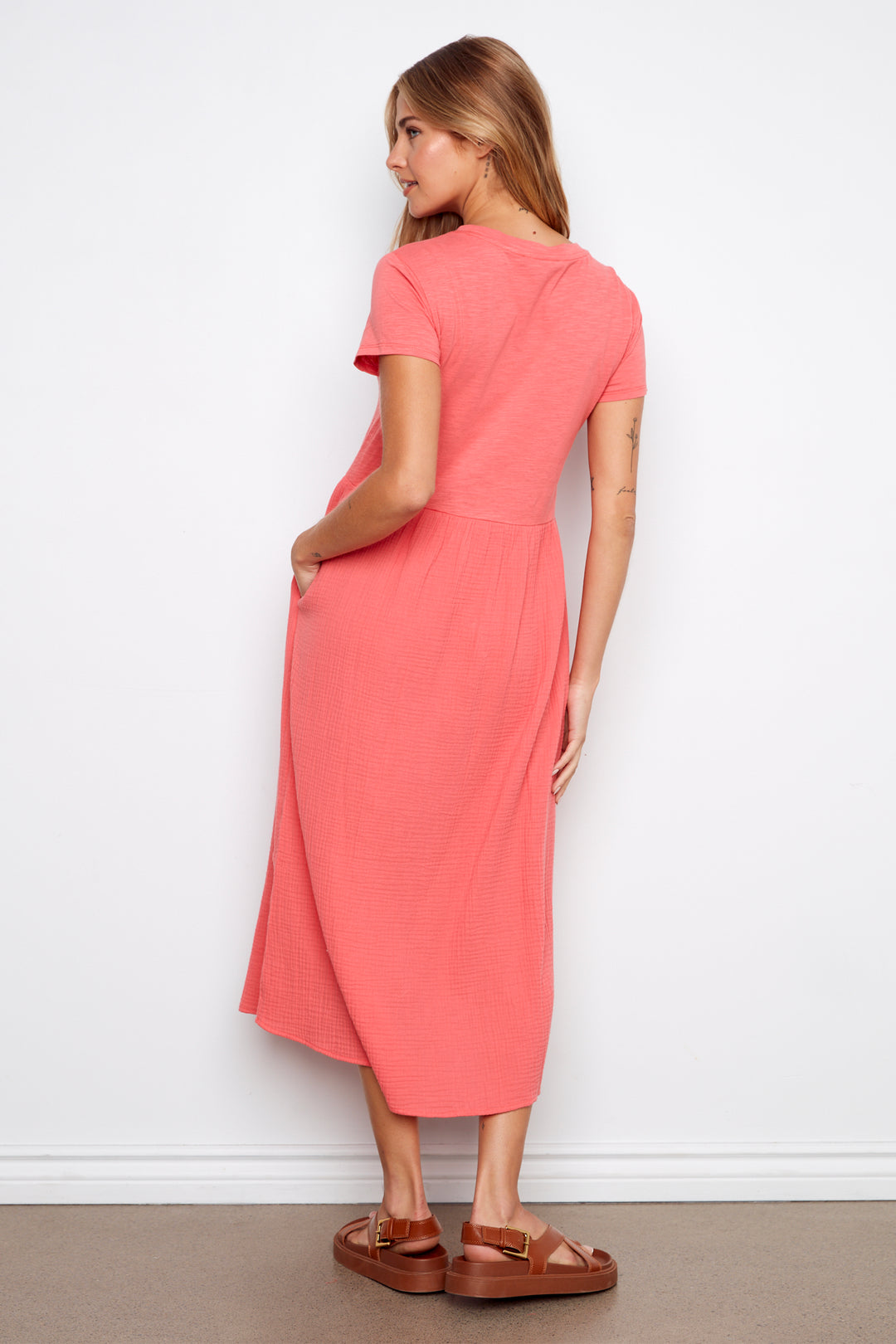 SS DRESS WITH GAUZE