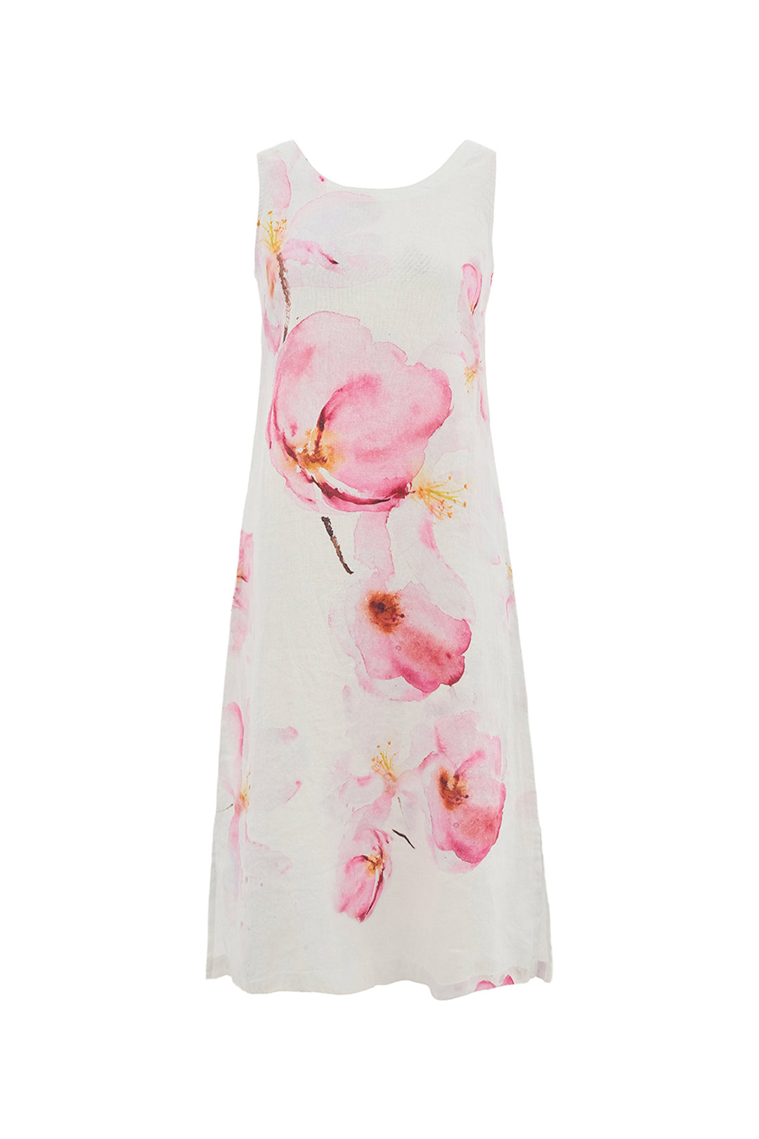 COLOURS OF THE SPRING LINEN SLEEVELESS DRESS