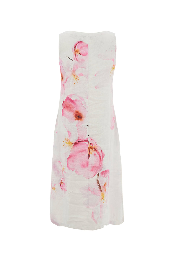 COLOURS OF THE SPRING LINEN SLEEVELESS DRESS