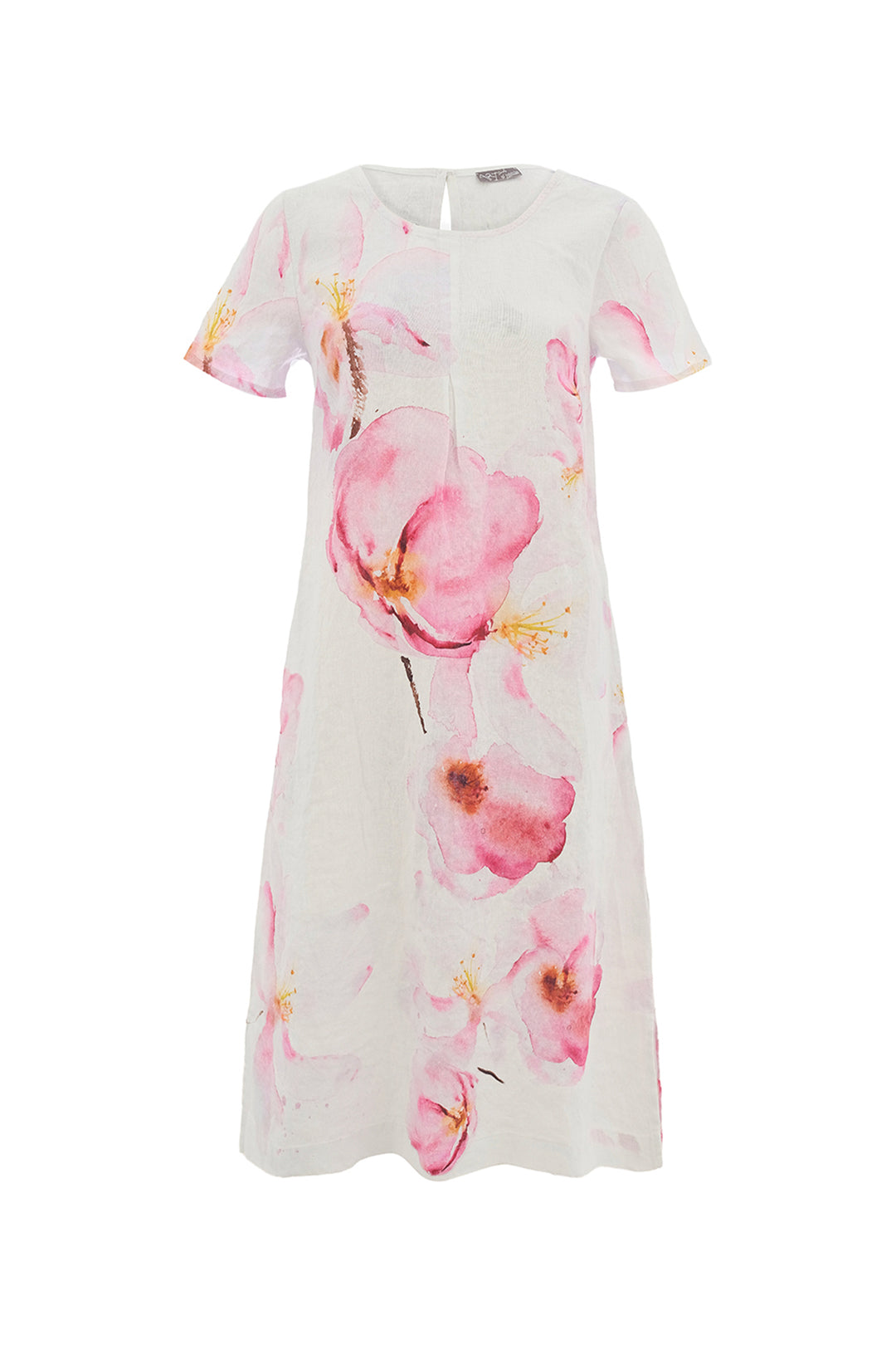 COLOURS OF THE SPRING LINEN SS FIT &amp; FLARE DRESS