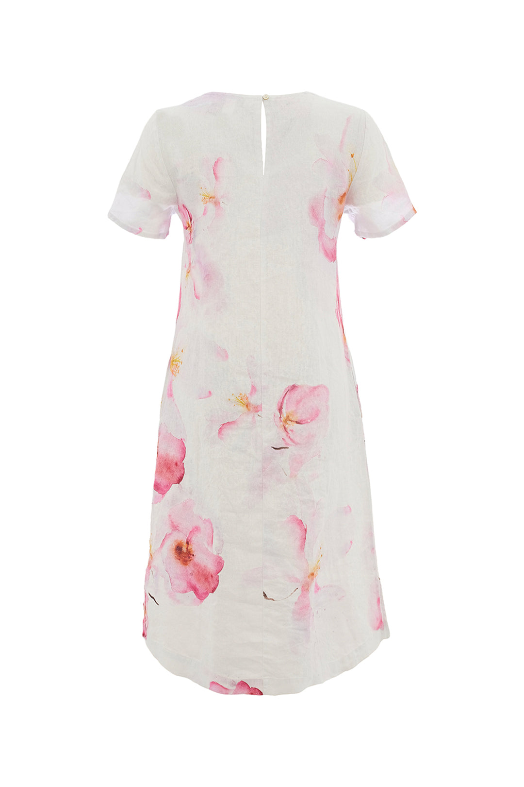 COLOURS OF THE SPRING LINEN SS FIT &amp; FLARE DRESS