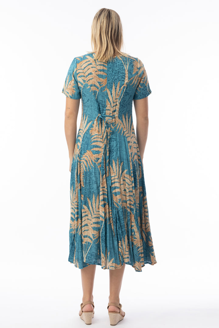 CRINKLE SS GODET DRESS