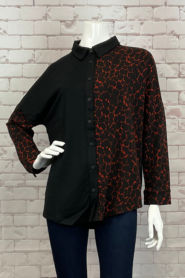 CAT WALK SOLID & PRINT BLOUSE