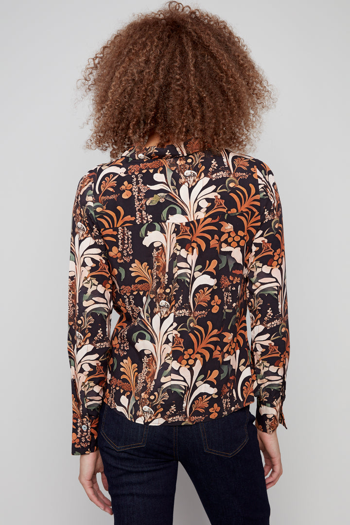 BATIK PRINTED TWIST FRONT BLOUSE