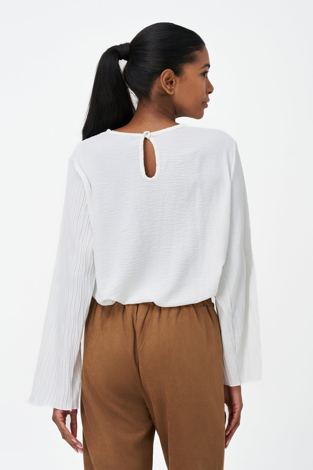 LS PLISSE FRONT TOP