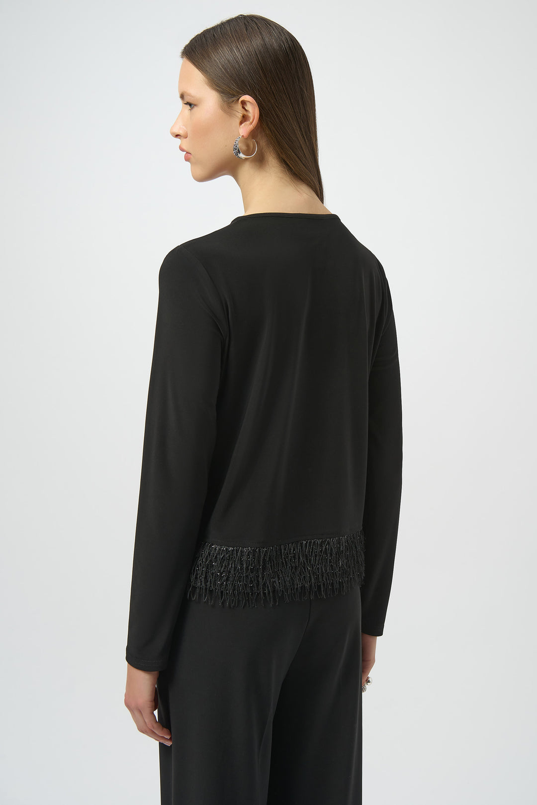 LS TOP WITH FRINGE HEM