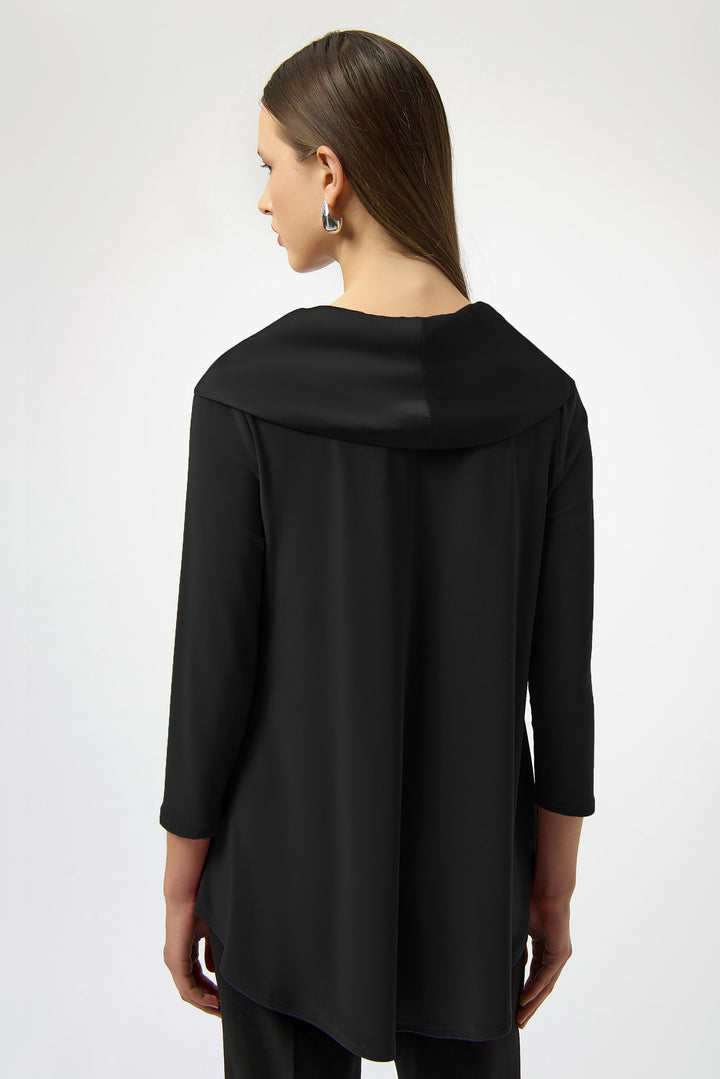 3/4 SLEEVE SATIN COWL NECK TOP