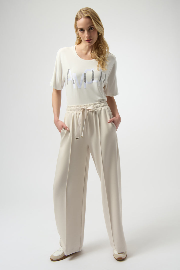 WINTER WHITE AMOUR T-SHIRT WITH RHINESTONE DETAIL