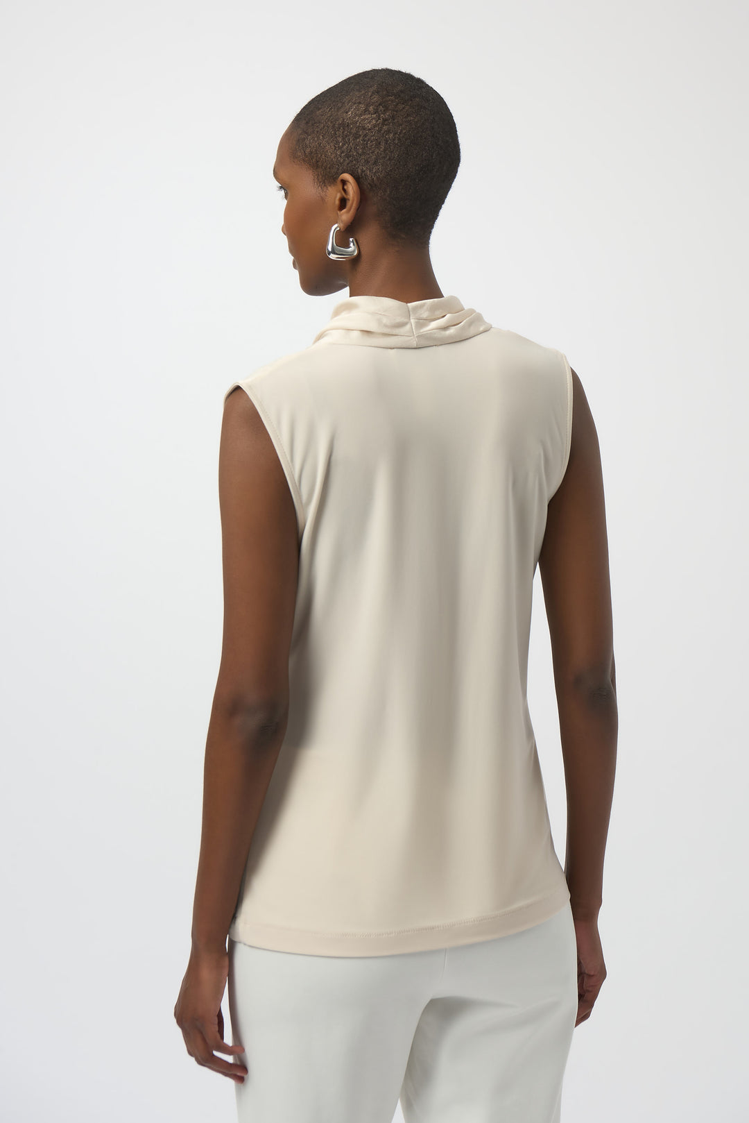 SATIN FRONT SLEEVELESS WRAP TOP