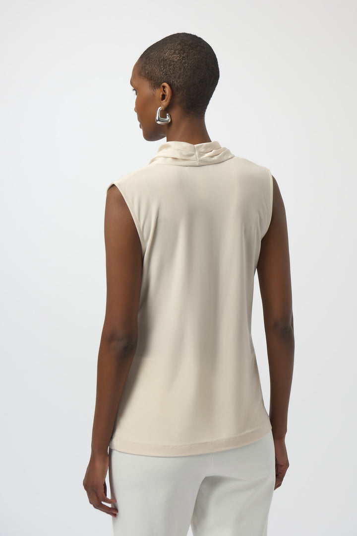 SATIN FRONT SLEEVELESS WRAP TOP