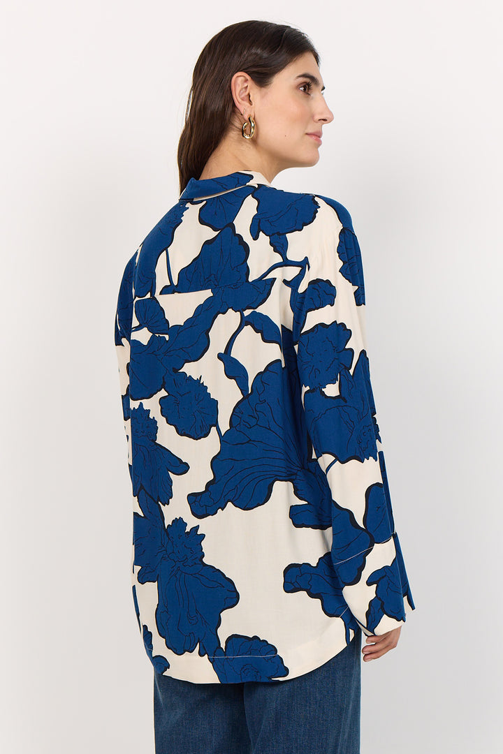 ESTATE BLUE FLORAL PRINT BLOUSE