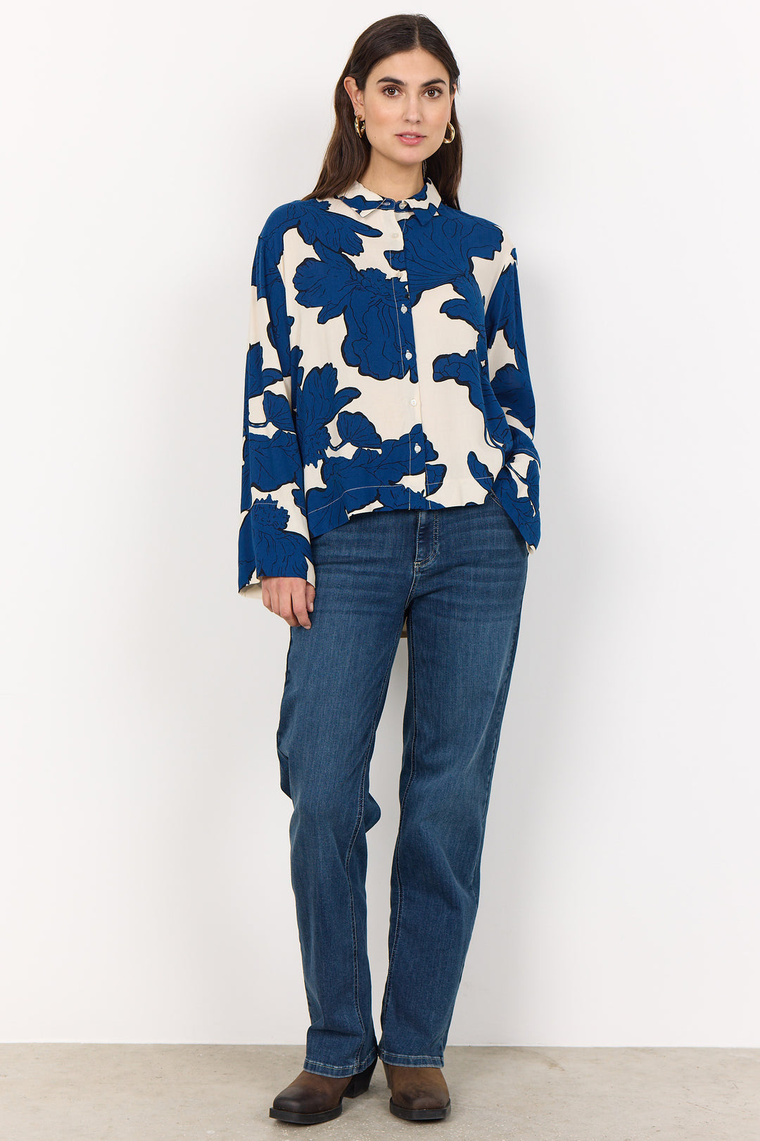 ESTATE BLUE FLORAL PRINT BLOUSE