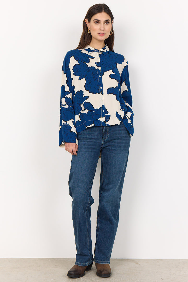 ESTATE BLUE FLORAL PRINT BLOUSE