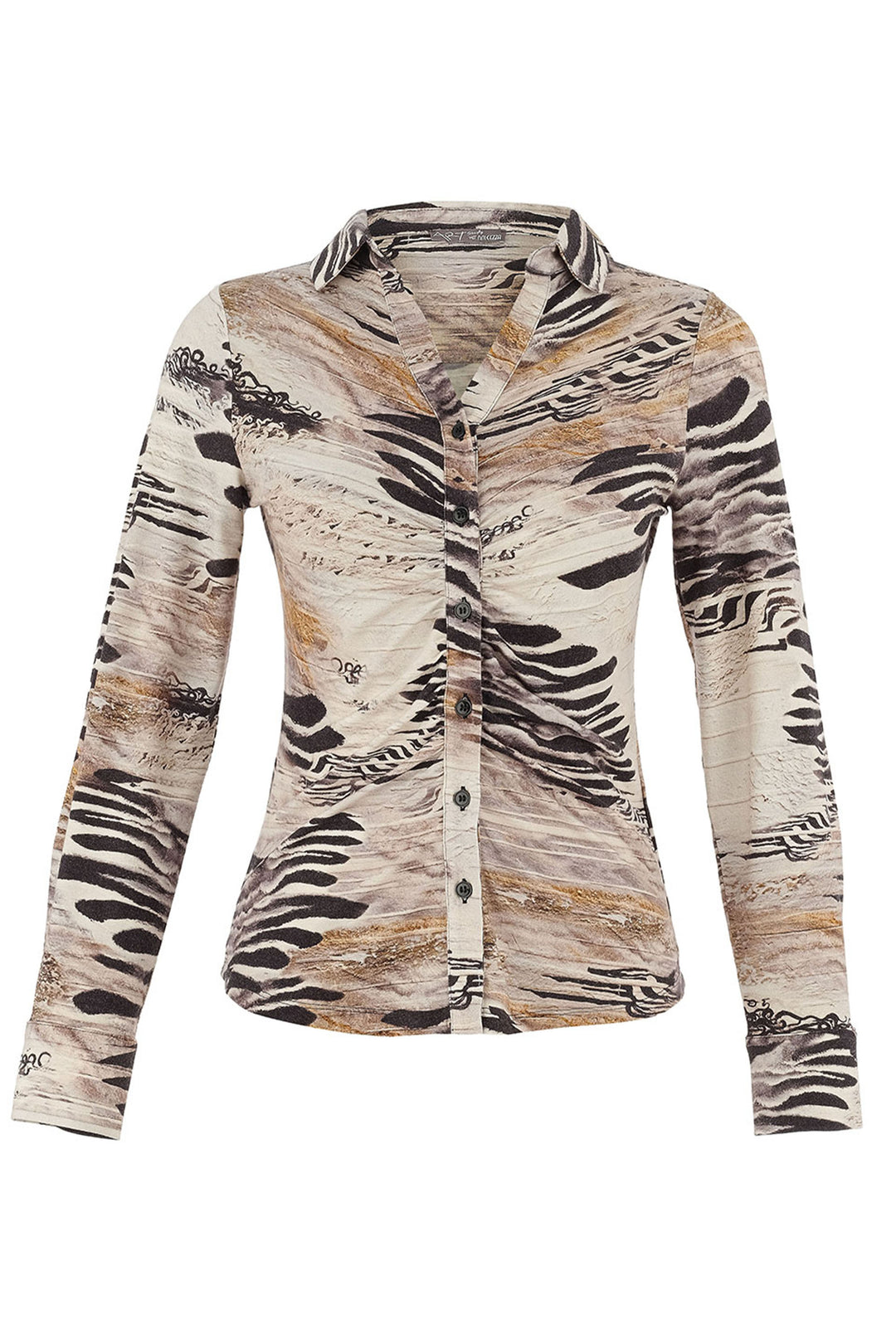 UNBALANCED GATHERED FRONT BLOUSE