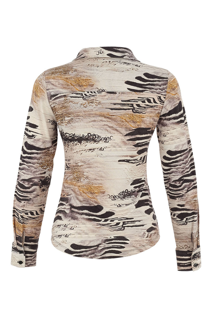 UNBALANCED GATHERED FRONT BLOUSE