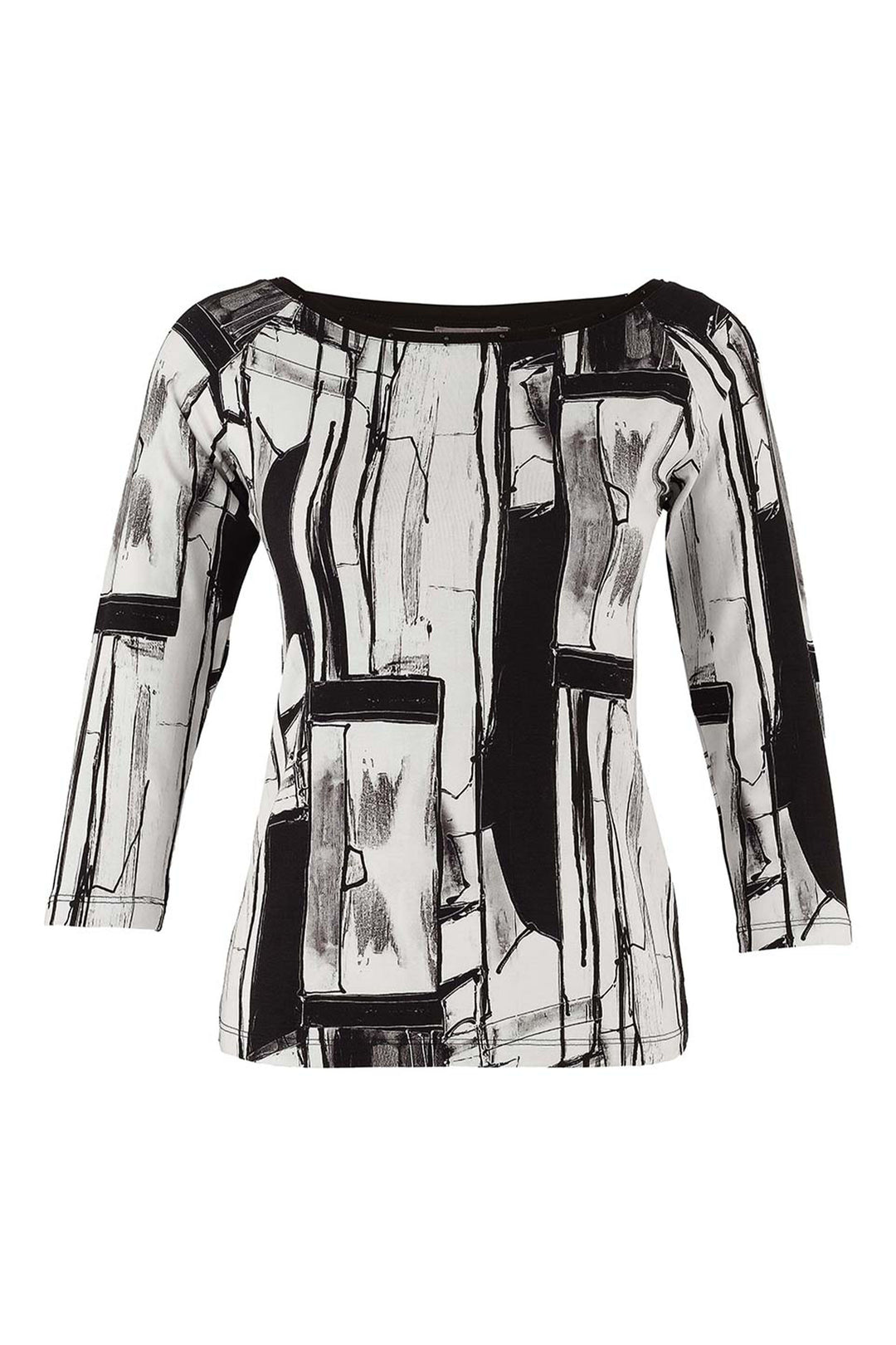 BAISTI BLACK WHITE 3/4 SLEEVE TOP