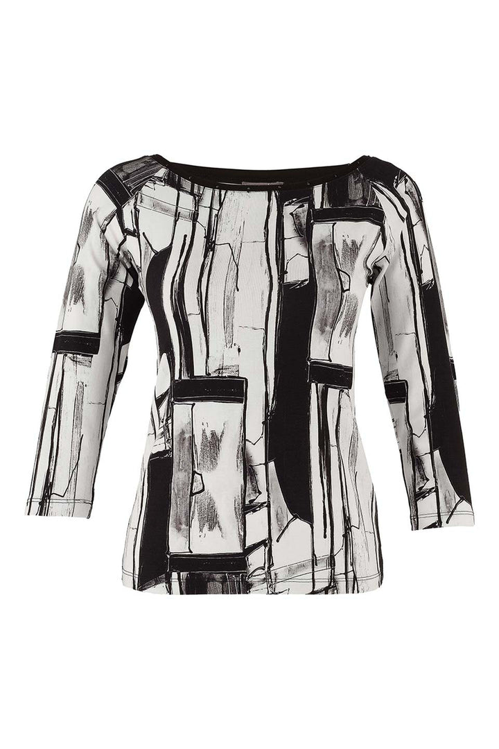 BAISTI BLACK WHITE 3/4 SLEEVE TOP