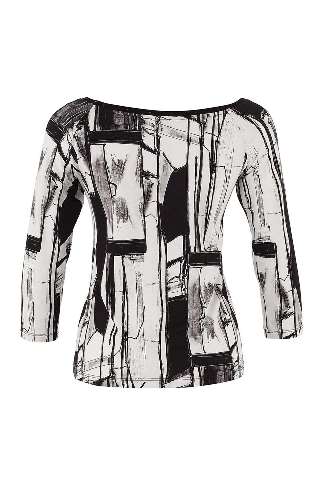 BAISTI BLACK WHITE 3/4 SLEEVE TOP