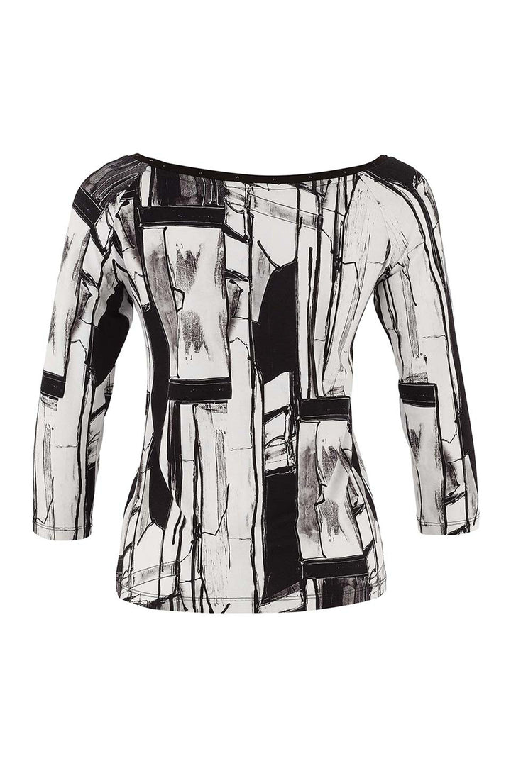 BAISTI BLACK WHITE 3/4 SLEEVE TOP
