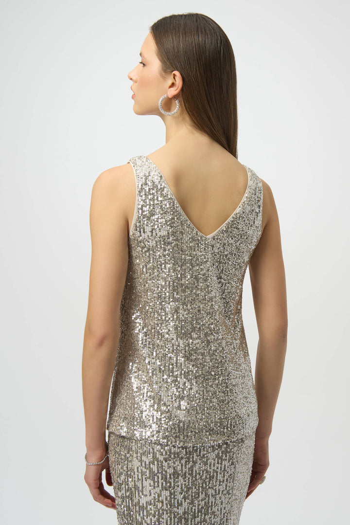 SILVER NUDE SEQUIN CAMI