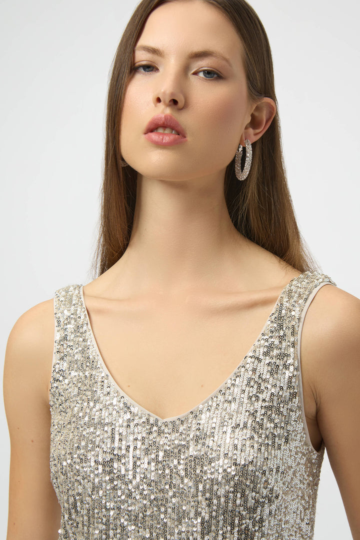 SILVER NUDE SEQUIN CAMI
