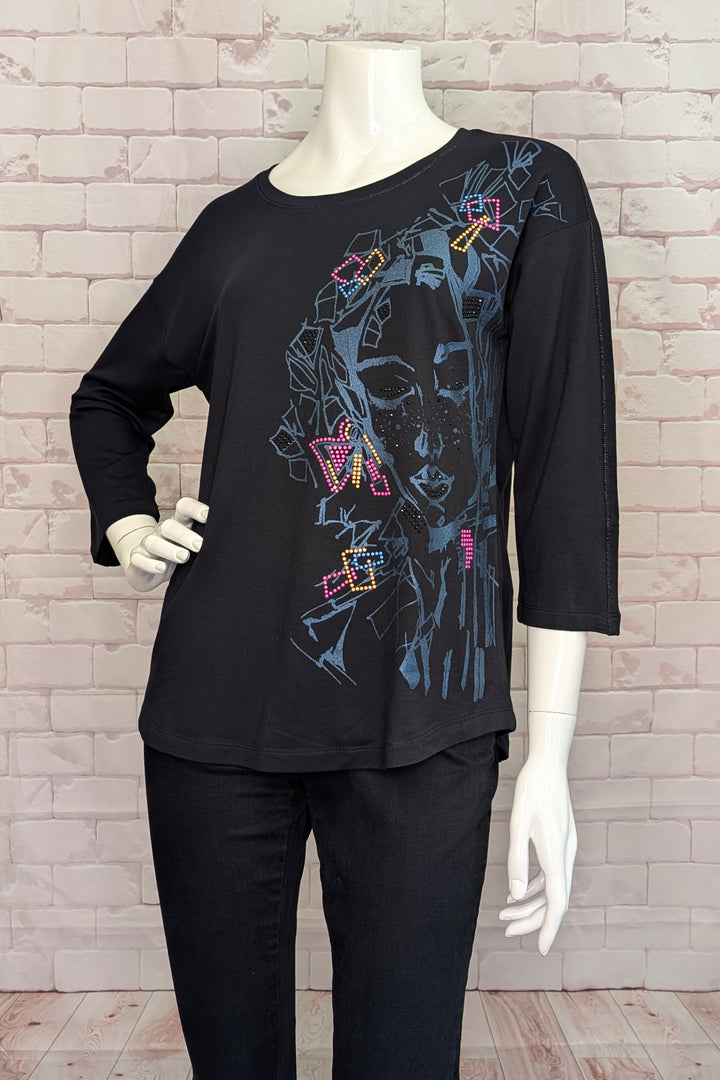 BAISTI 3/4 SLEEVE TEE WITH FACE