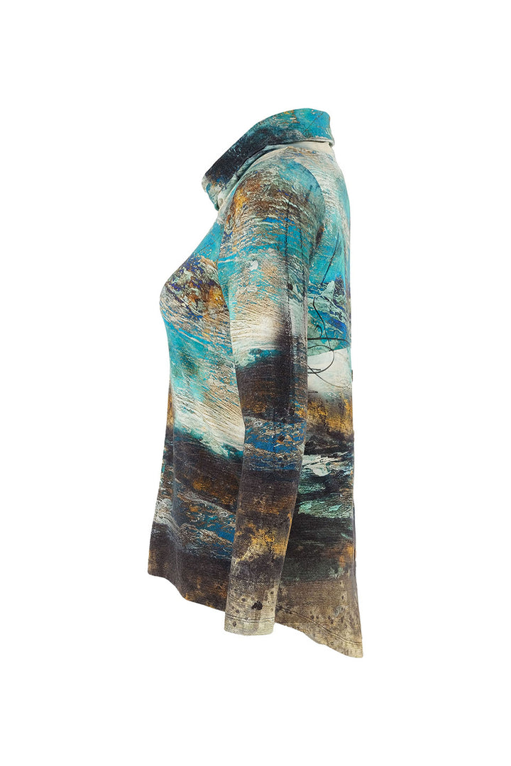 LIFE'S TOO SHORT LS BUTTON BACK COWL TOP