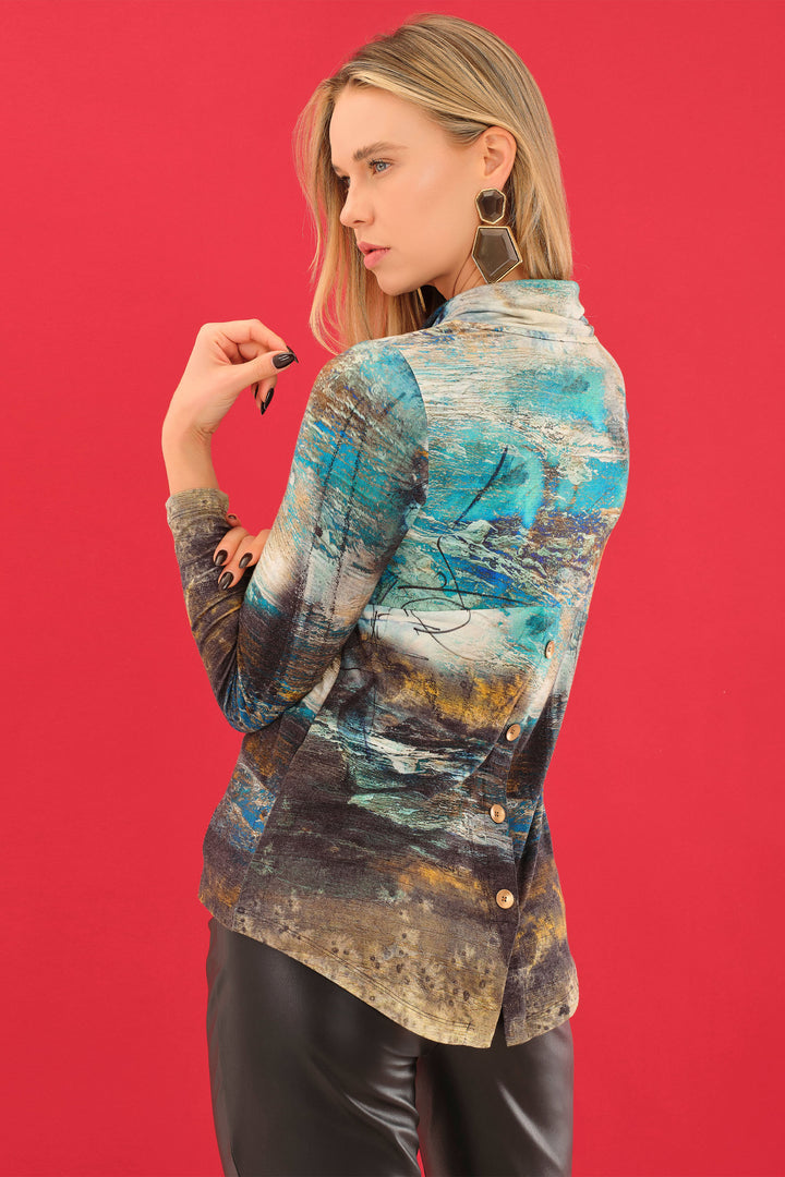 Dolcezza Fall 2025 
This Life's Too Short LS Button Back Cowl Top features a super soft, stretchy fabric that ensures all-day comfort. 