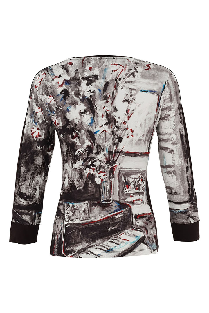 PIANO BLUES 3/4 SLEEVE TOP